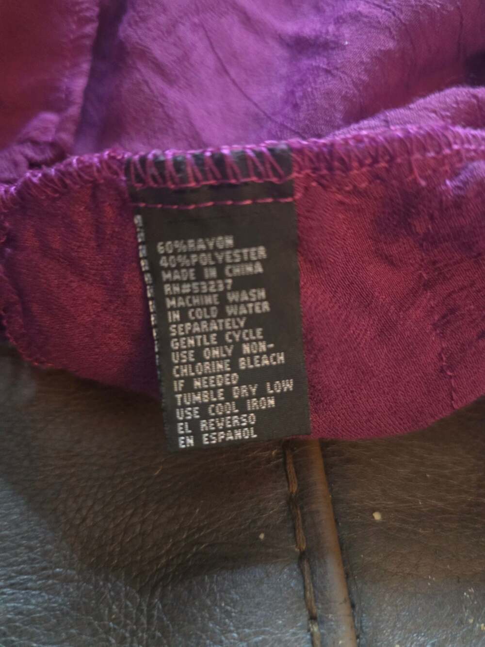 Unique Spectrum Women's Purple Long Sleeve Crochet Lace Hem and Cuffs - Picture 6 of 6